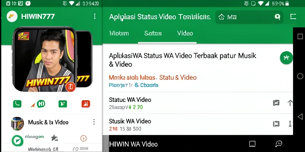 Tampilan antarmuka HIWIN777 yang ramah pengguna untuk Status WA Video.