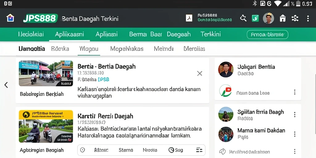 Tampilan antarmuka JPS888 yang mudah digunakan dan informatif.