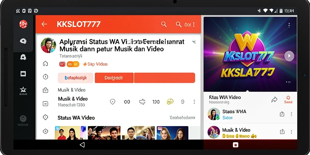 Antarmuka KKSLOT777 yang menarik dengan koleksi video status.