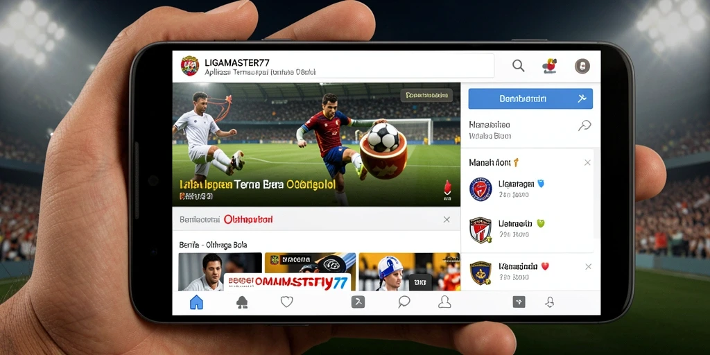 Antarmuka aplikasi LIGAMASTER77 yang modern dan informatif.