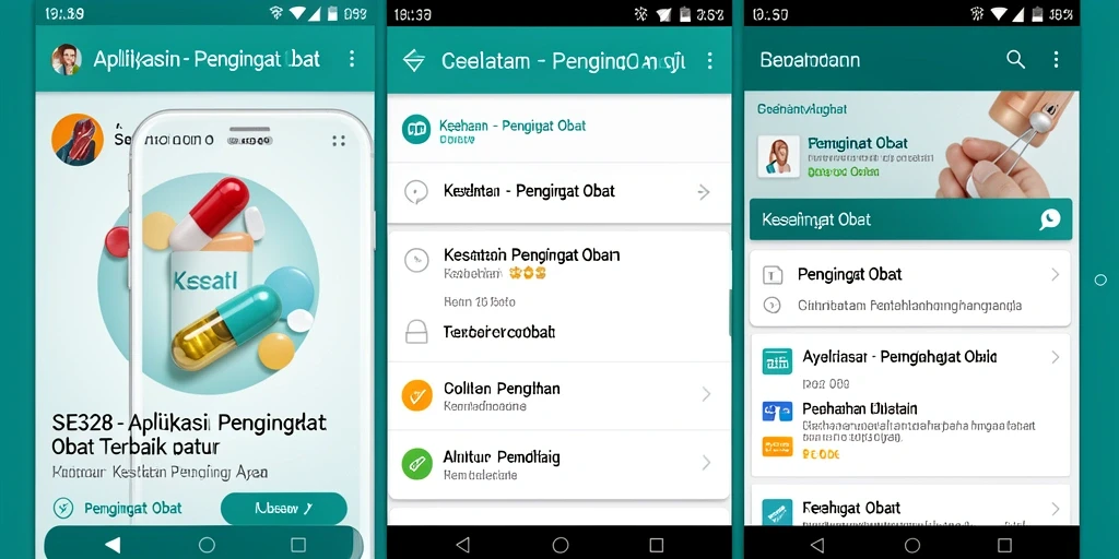 Antarmuka pengguna SE328 yang sederhana dan fungsional untuk Pengingat Obat.